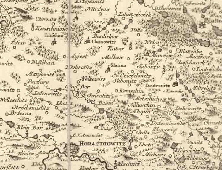 Mullerova mapa Čech z roku 1720